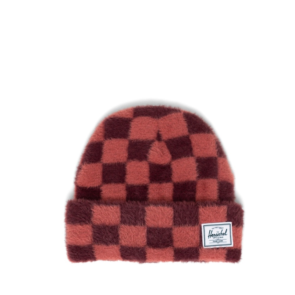 Herschel Supply Company Checkered Beanie - Red and Brown